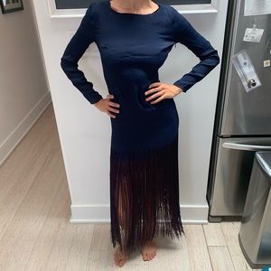 Stunning backless ballgown with flapper fringe